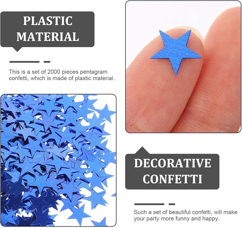 Blue Pentagram Confetti 2000 Pieces Eco Friendly Party Wedding Birthday Decorations - Image 3